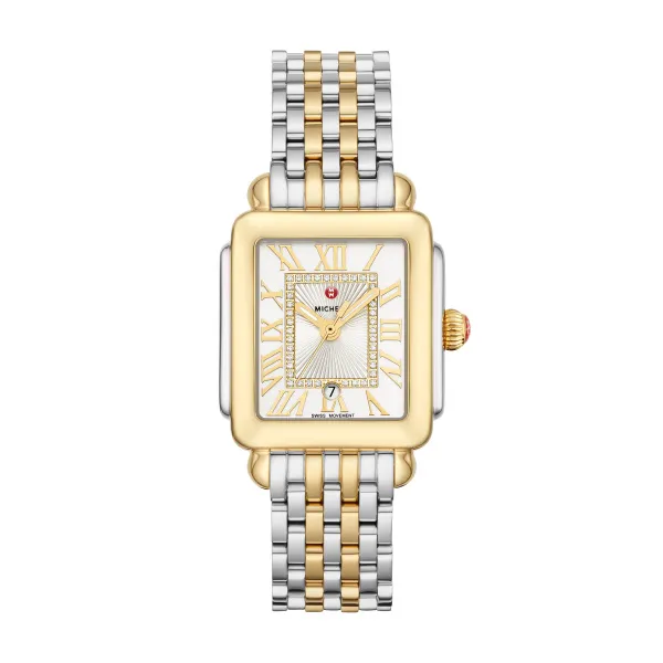 Michele Two-Tone Deco Madison Mid with Diamond Dial Cornell's Jewelers Rochester, NY
