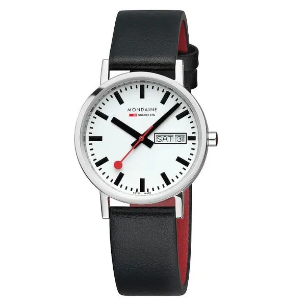 CLASSIC DAY DATE BLACK/RED VEGAN GRAPE LEATHER 36MM Cornell's Jewelers Rochester, NY