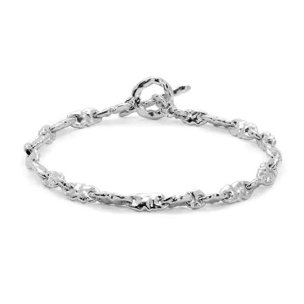 Sterling Silver 5mm Bracelet with Mixed Link Cornell's Jewelers Rochester, NY