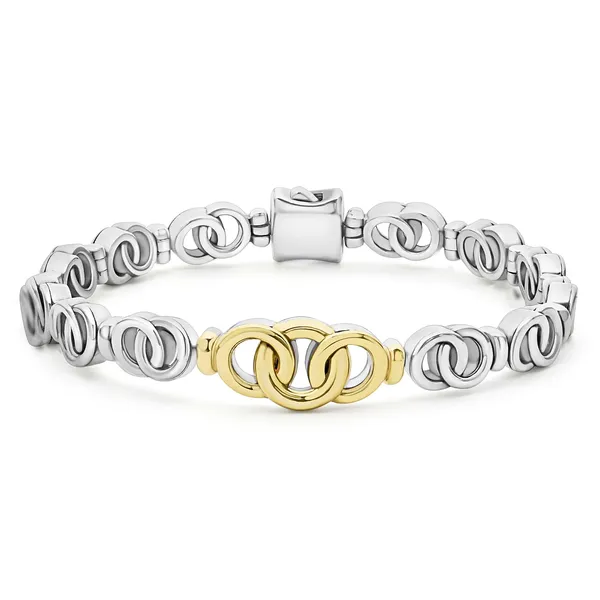 Lagos Two-tone Caviar Interlocking Bracelet Cornell's Jewelers Rochester, NY