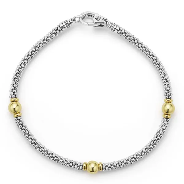 Lagos Two-Tone Signature Caviar Station Bracelet Cornell's Jewelers Rochester, NY