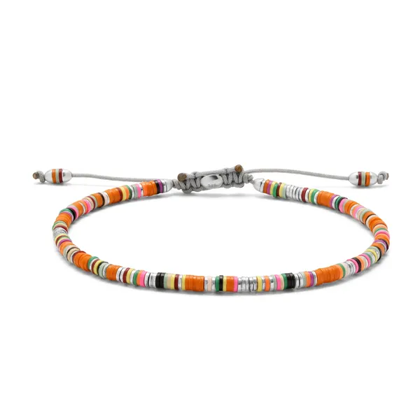Sterling Silver Mini African Orange Mixed Disc Bracelet wi Cornell's Jewelers Rochester, NY