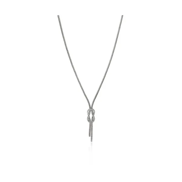 John Hardy Sterling Silver Love Knot Drop Necklace Cornell's Jewelers Rochester, NY