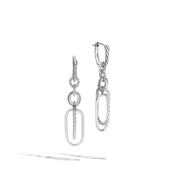 John Hardy Classic Chain Remix Asymmetrical Link Drop Earring Cornell's Jewelers Rochester, NY