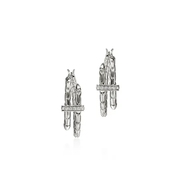 Spear 17mm Diamond Pave Hoop Earrings Cornell's Jewelers Rochester, NY
