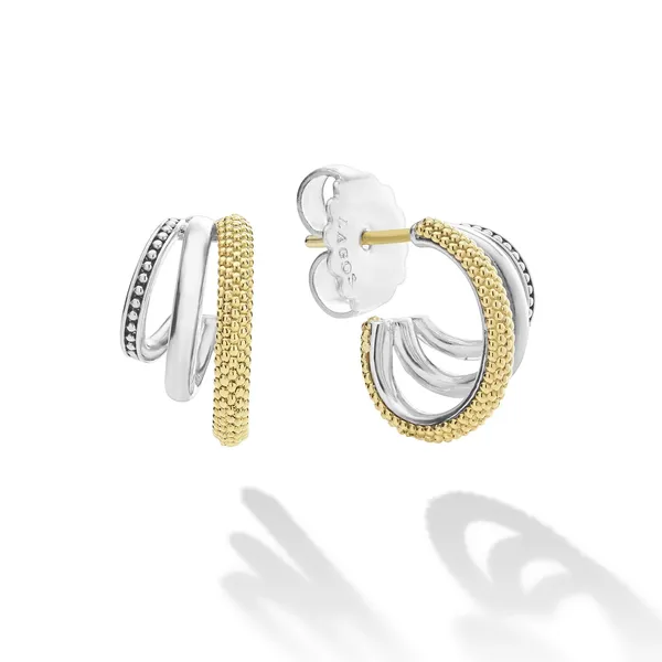 Lagos Triple Row Hoop Earrings Cornell's Jewelers Rochester, NY