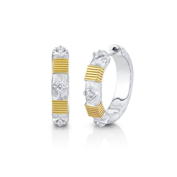 Sloane Street Diamond Silver Hoop Earrings Cornell's Jewelers Rochester, NY