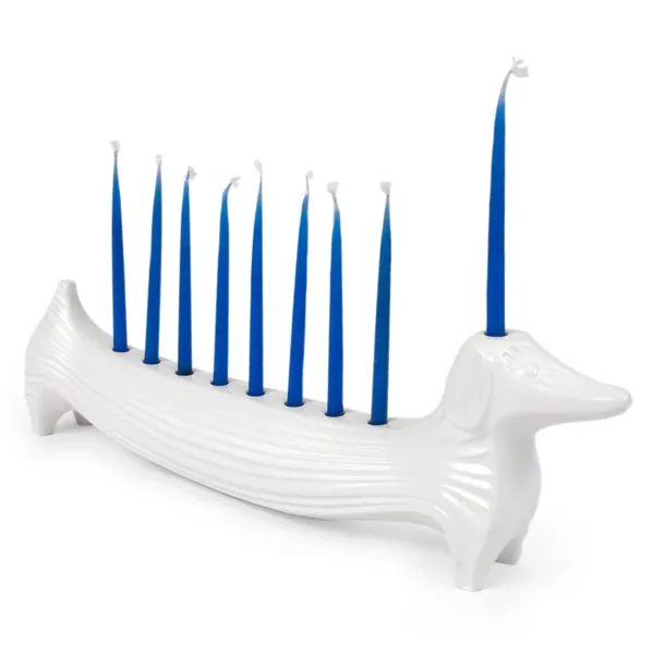 Jonathan Adler Stoneware Dachshund Menorah Cornell's Jewelers Rochester, NY