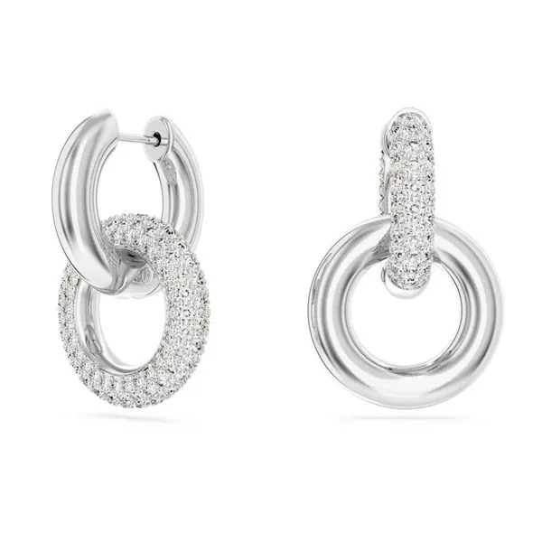 SWAROVSKI DEXTERA HOOP EARRINGS WHITE Cornell's Jewelers Rochester, NY