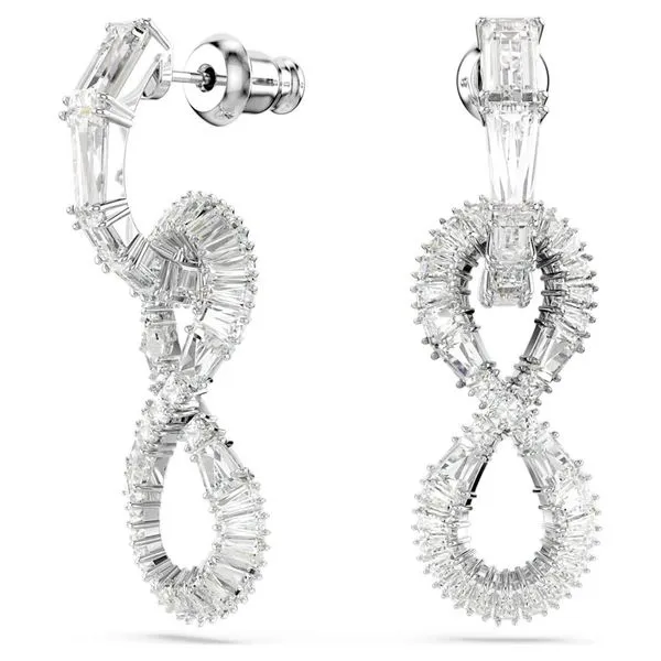 Swarovski Silver-Tone Hyperbola Infinity Earrings Cornell's Jewelers Rochester, NY