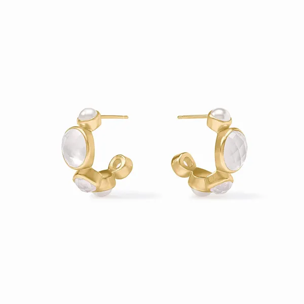 Julie Vos Yellow Tone Crystal Kaleidoscope Hoop Earrings Cornell's Jewelers Rochester, NY