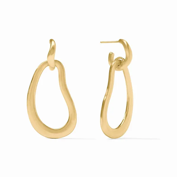 Julie Vos Yellow Tone Wave Doorknocker Drop Earrings Cornell's Jewelers Rochester, NY