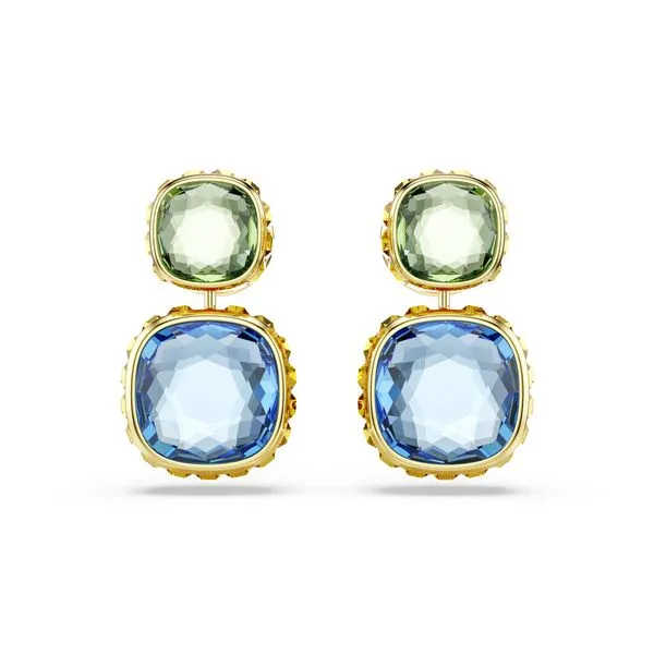 Swarovski Yellow Tone Plated Drop Earrings Cornell's Jewelers Rochester, NY