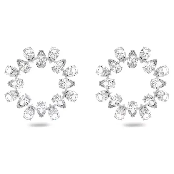 Platinum Swarovski Crystal Circle Earrings Cornell's Jewelers Rochester, NY