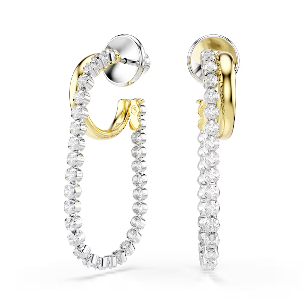Swarovski Hyperbola Two-Tone Hoop Earrings Cornell's Jewelers Rochester, NY