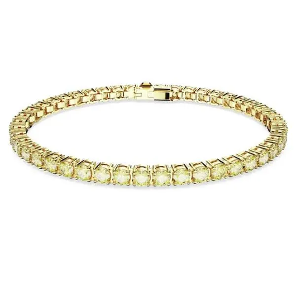 SWAROVSKI MATRIX TENNIS BRACELET GOLD LARGE Cornell's Jewelers Rochester, NY