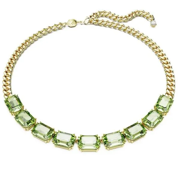 SWAROVSKI MILLENIA NECKLACE GOLD AND GREEN Cornell's Jewelers Rochester, NY