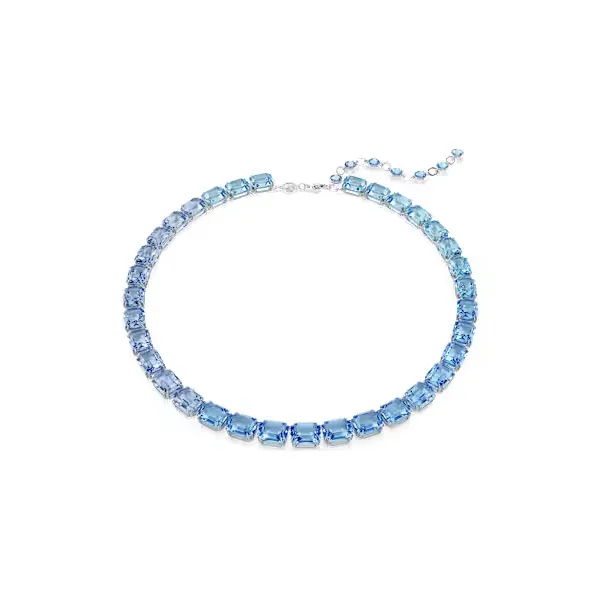 Swarovski Octagon Cut Blue Crystal Necklace Cornell's Jewelers Rochester, NY