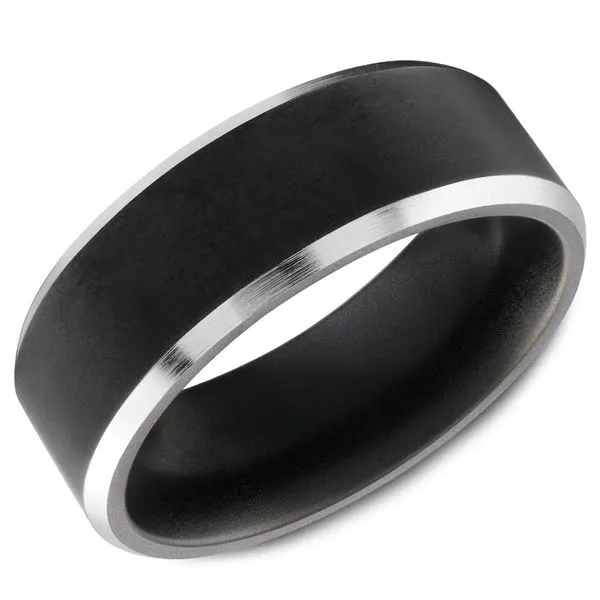 7mm Black & White Cobalt Wedding Band Cornell's Jewelers Rochester, NY