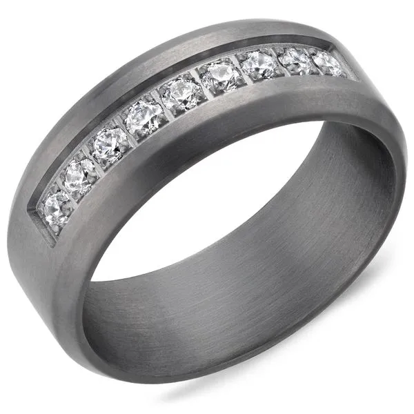 8mm Grey Tantalum And Diamond Wedding Band Cornell's Jewelers Rochester, NY