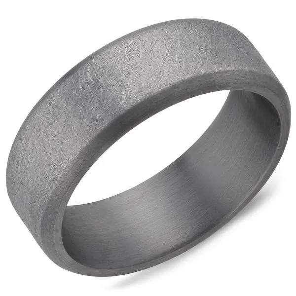 7.5mm Grey Tantalum Wedding Band Cornell's Jewelers Rochester, NY