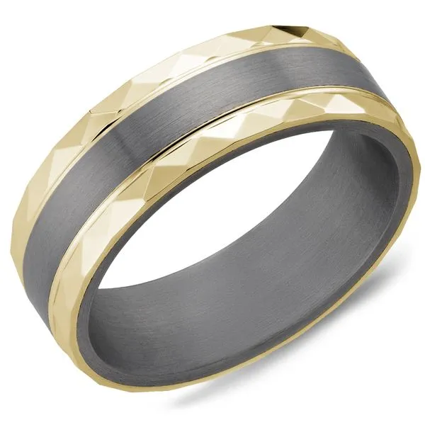 7mm Grey Tantalum And 14 Karat Yellow Gold Wedding Band Cornell's Jewelers Rochester, NY