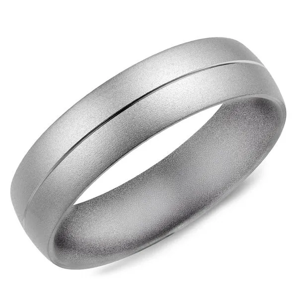 6mm Grey Titanium Wedding Band Cornell's Jewelers Rochester, NY