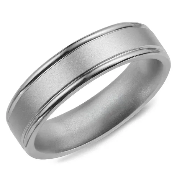 6mm Grey Titanium Wedding Band Cornell's Jewelers Rochester, NY
