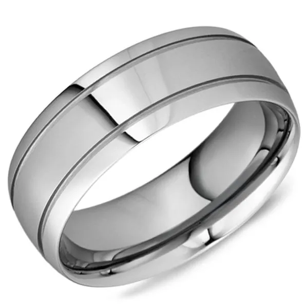 8mm Grey Tungsten Wedding Band Cornell's Jewelers Rochester, NY