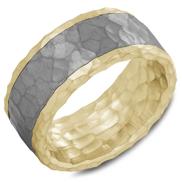 10mm Yellow Gold And Grey Tantalum Wedding Band Cornell's Jewelers Rochester, NY