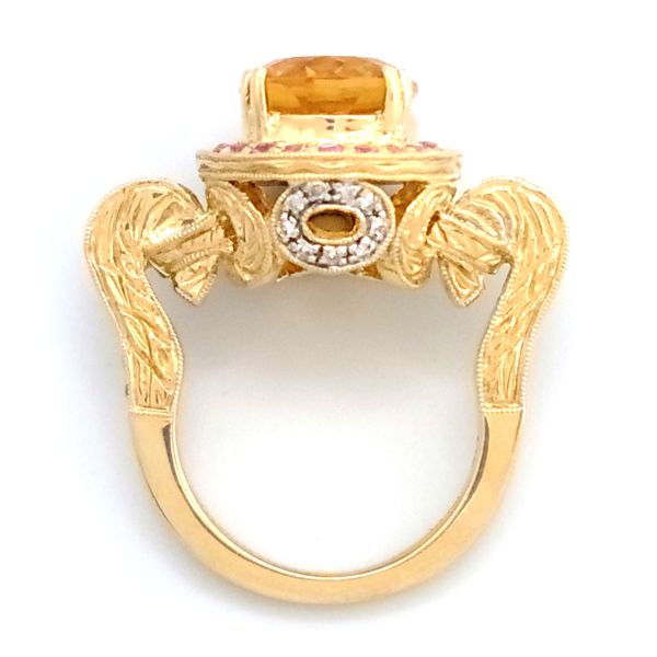 Oval Citrine Scrollwork Ring Image 2 Coughlin Jewelers St. Clair, MI