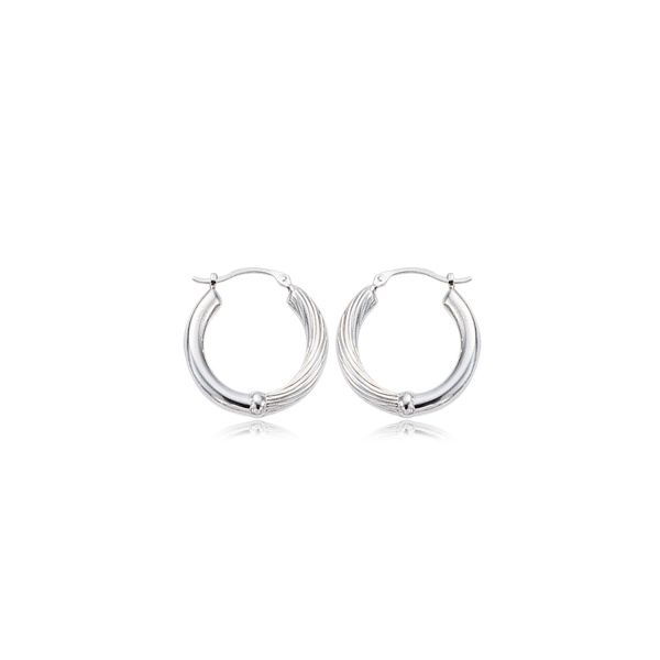 Silver Half/Twist Hoop Earrings Coughlin Jewelers St. Clair, MI