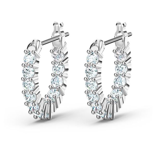 Vittore hoop earrings White, Rhodium plated Coughlin Jewelers St. Clair, MI