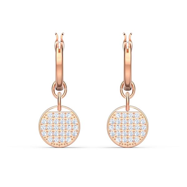 Ginger hoop earrings White, Rose gold-tone plated Coughlin Jewelers St. Clair, MI