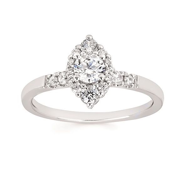 Marquises Halo Engagement Ring Cravens & Lewis Jewelers Georgetown, KY
