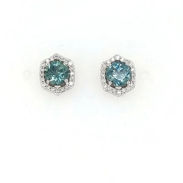 Montana Sapphire and Diamond Earrings Cravens & Lewis Jewelers Georgetown, KY