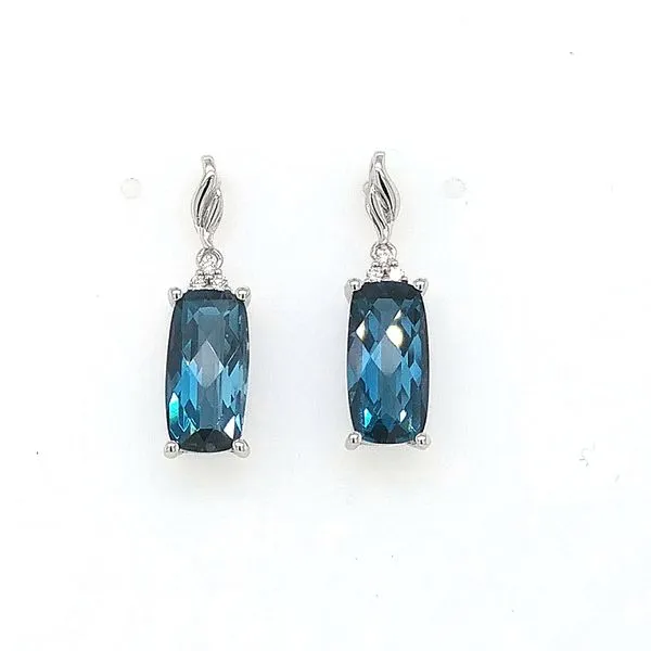 Blue Topaz & Diamond Earrings Cravens & Lewis Jewelers Georgetown, KY