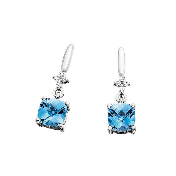 Blue Topaz and Diamond Earrings Cravens & Lewis Jewelers Georgetown, KY