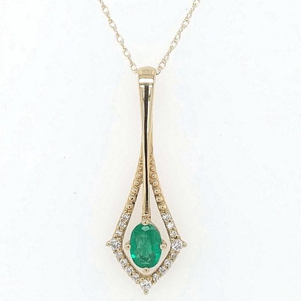 Emerald and Diamond Pendant Cravens & Lewis Jewelers Georgetown, KY