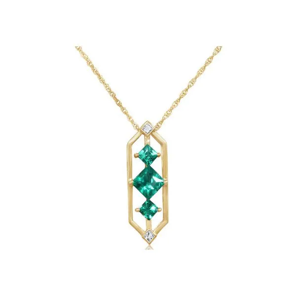 Emerald and Diamond Pendant Cravens & Lewis Jewelers Georgetown, KY