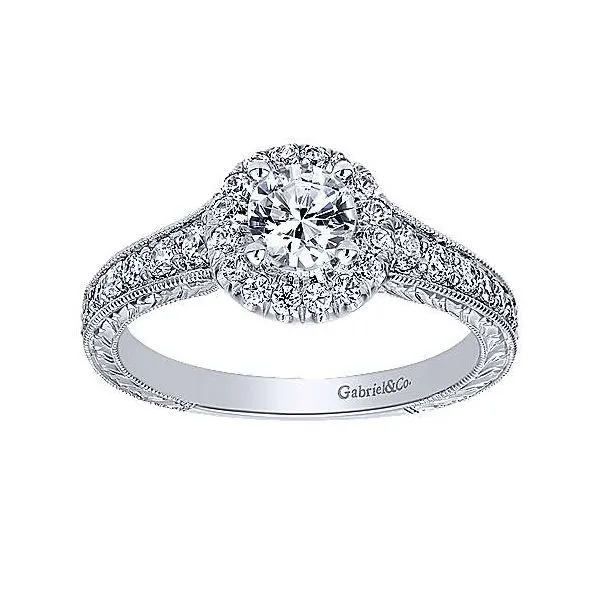 Vintage Style Halo Engagement Ring thumb image 5
