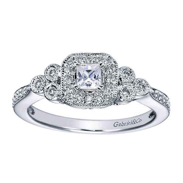 14k Vintage Style Three Stone Cluster Engagement Ring Image 5 David Douglas Diamonds & Jewelry Marietta, GA