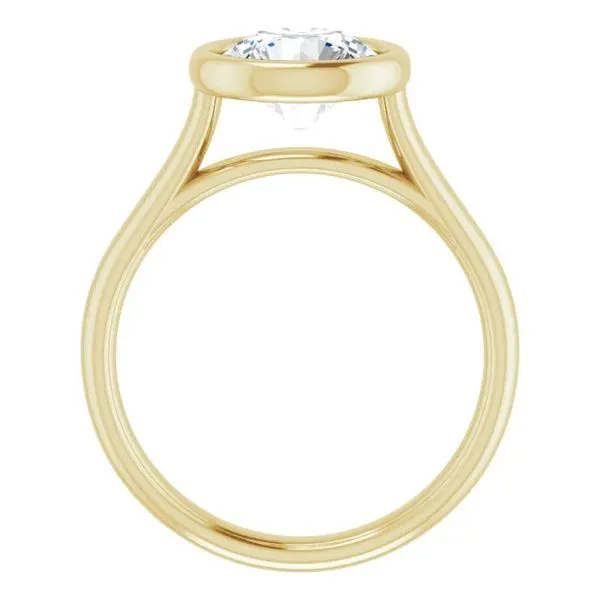 14k Bezel Set Solitaire Engagement Ring thumb image 2