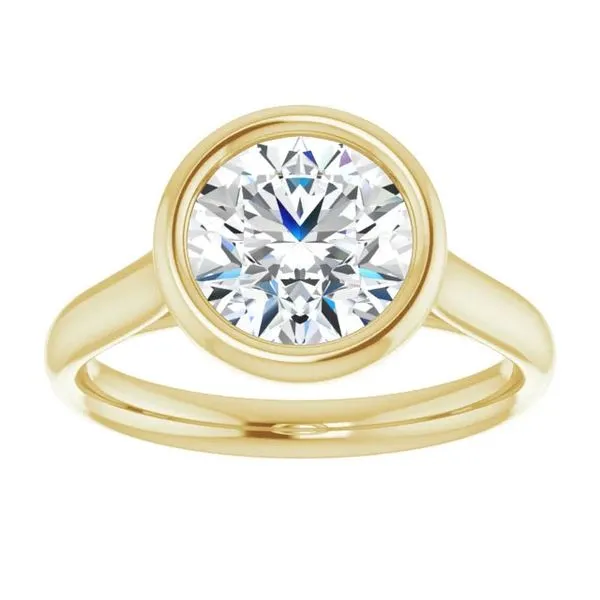 14k Bezel Set Solitaire Engagement Ring thumb image 3