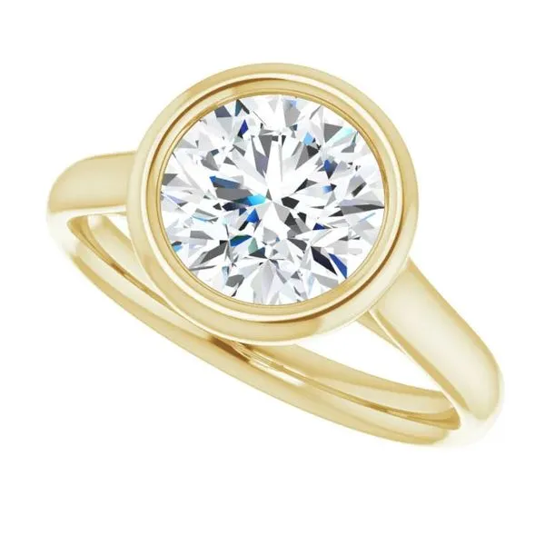 14k Bezel Set Solitaire Engagement Ring thumb image 5