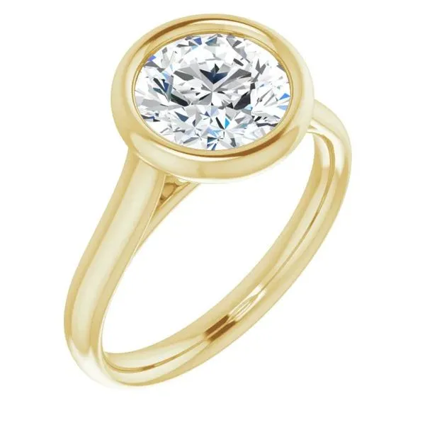 14k Bezel Set Solitaire Engagement Ring similar item image