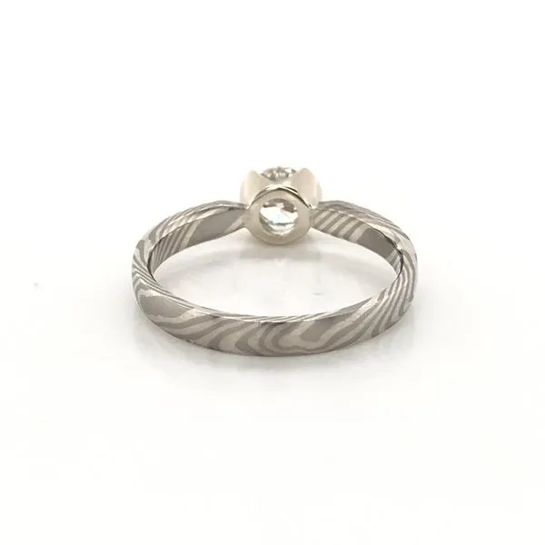 Mokume Gane Engagement Ring | 1/2 ct