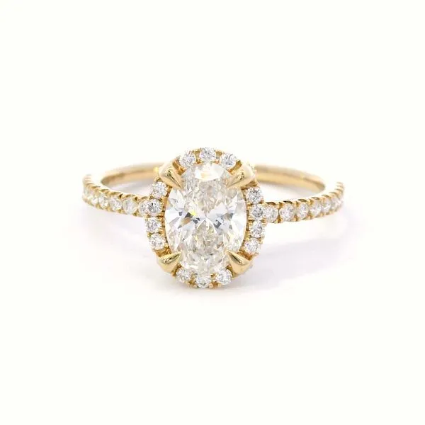 Lab Diamond Halo Engagement Ring