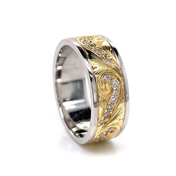 Hand Engraved Diamond Ring