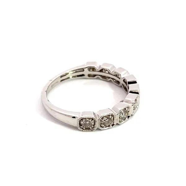 14k White Gold Diamond Stackable Ring